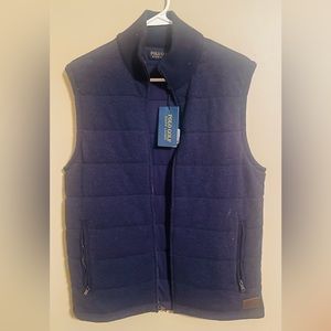 Ralph Lauren Merino Vest, French-navy Micro Houndstooth. Size M  NWT.